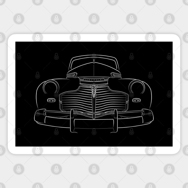 1941 Chevy Special Coupe - front stencil, white Magnet by mal_photography